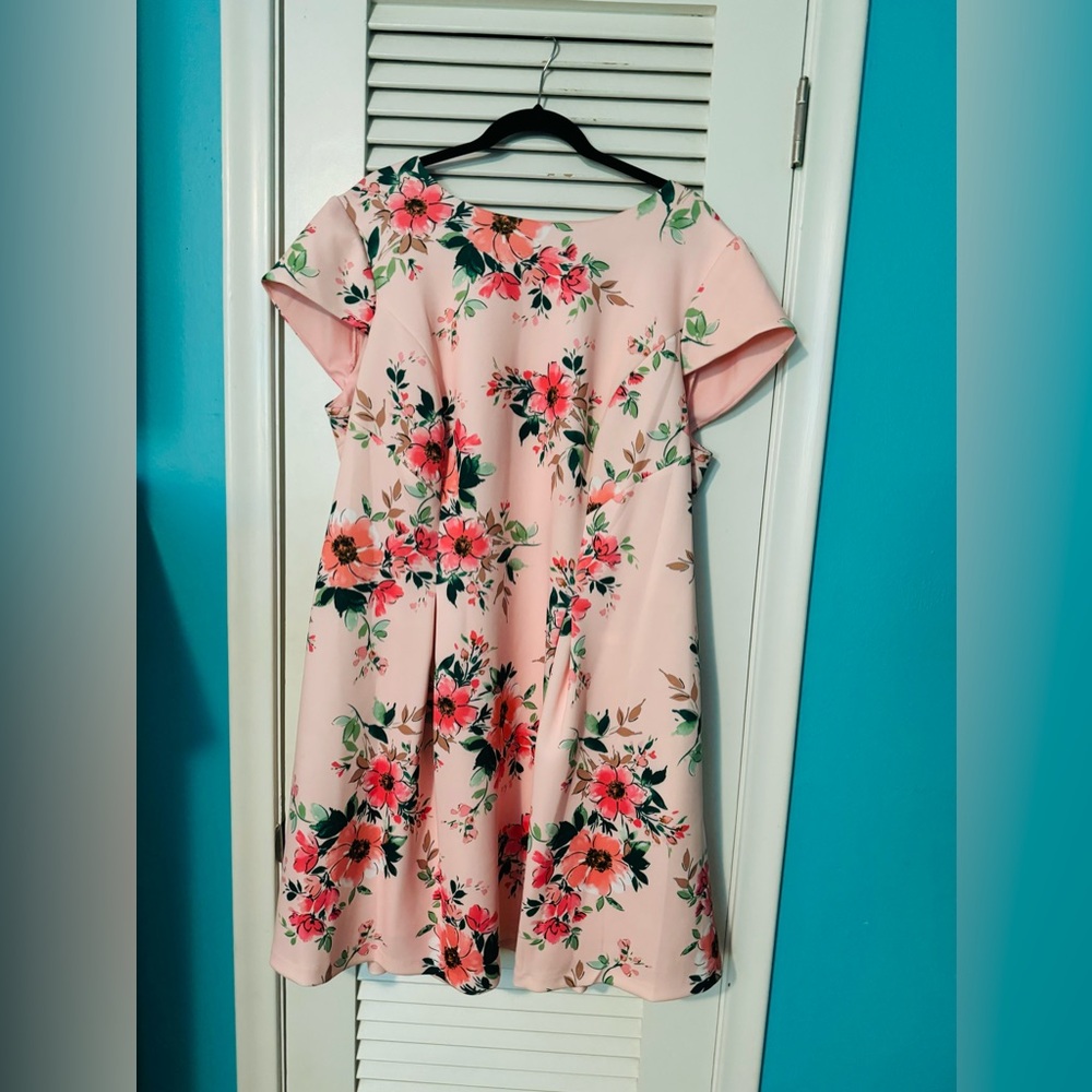 Jessica Howard Pink Floral Fit-and-Flare Mini Dress
